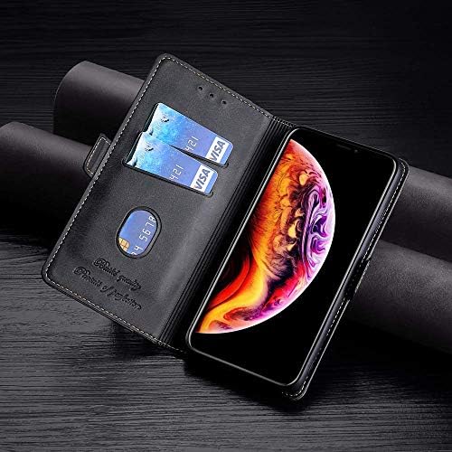 Oujıetong Flip Case ZTE Blade X1 5G Visble Telefon Kılıfı Standı Kapak Siyah