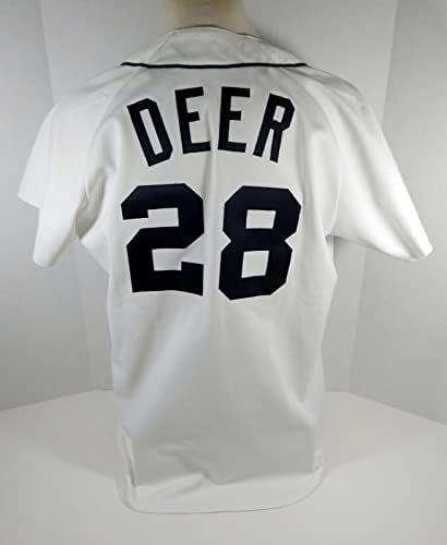 1991 Detroit Tigers Rob Geyik 28 Oyun Kullanılmış Beyaz Forma DP07088 - Oyun Kullanılmış MLB Formaları
