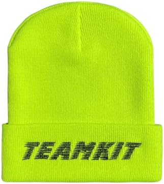 Teamkit Bere Şapka-Rahat ve Sıcak Kelepçeli Örgü Kaburga Şapka, Özel işlemeli Hız Logosu. BİR Boyut En UYAR