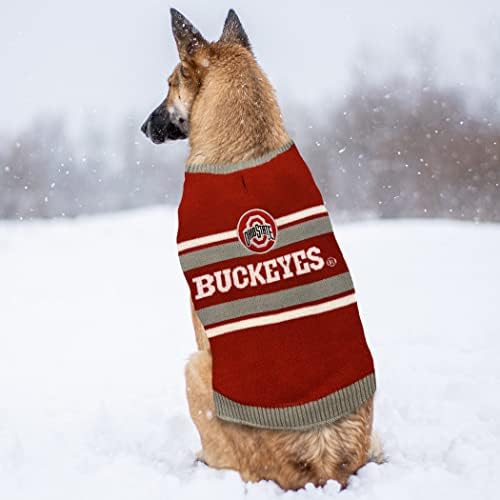 Evcil İlk NCAA Ohio State Buckeyes Köpek Kazak, Boyutu Küçük. NCAA Takım Logolu Sıcak ve Rahat Örgü Evcil Hayvan Süveteri,