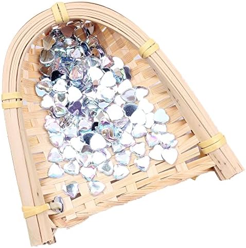 Kristal AB Kalp Şekli Akrilik Rhinestones Düz Geri Düz Yönleriyle Çivi Sanat Tutkal DIY Takı Yapımı Akrilik Mücevher - (Renk: