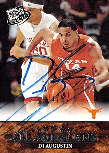 DJ Augustin imzalı Basketbol Kartı (Texas Longhorns) 2008 Press Pass Tüm Amerikalılar Çaylak 49 - Kolej İmzalarını Kesti