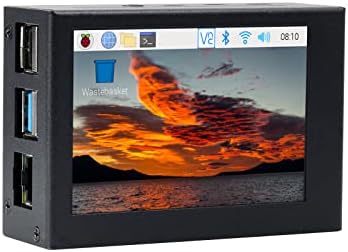 Alüminyum Alaşımlı Kasa Soğutucular için Daha İyi Soğutma Ahududu Pi 4 Model B ile uyumlu Waveshare 3.5 inç Ekran LCD
