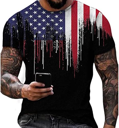 MIASHUI Uzun Kollu Sıkıştırma Erkekler Erkek Gömlek Casual Kısa Kollu Yaz 3D Dijital Baskı Bağımsızlık Günü T Shirt