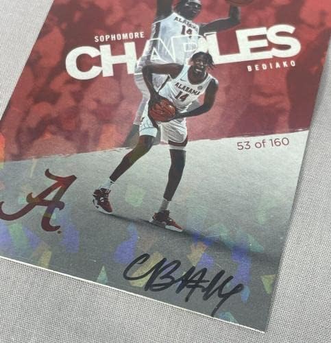 Charles Bediako 2023 Alabama Crimson Tide Basketbol OTOMATİK Kartı ONİT ~ imzalı - İmzalı Kolej Basketbolları