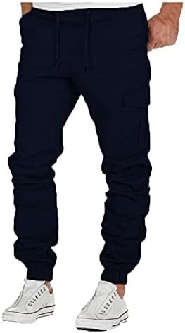 DIYAGO erkek Kargo cepli pantolon Düzenli Fit Rahat Sıkı Ayak Bileği Sweatpant Rahat Moda Spor Atletik Egzersiz Pantolon