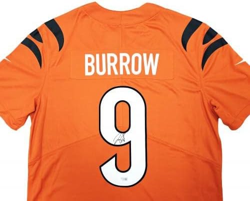 Cincinnati Bengals Joe Burrow İmzalı Turuncu Nike Sahada Dri-Fit Forma Boyutu Büyük Fanatikler Holo Stok 213105-İmzalı
