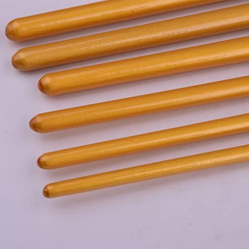 SDGH Beyaz Saç Altın Uzun Ahşap Çubuk Boyama Fırçası 6 Adet Set Su Tebeşir Seti Fırça Sanat Malzemeleri Çizim Malzemeleri
