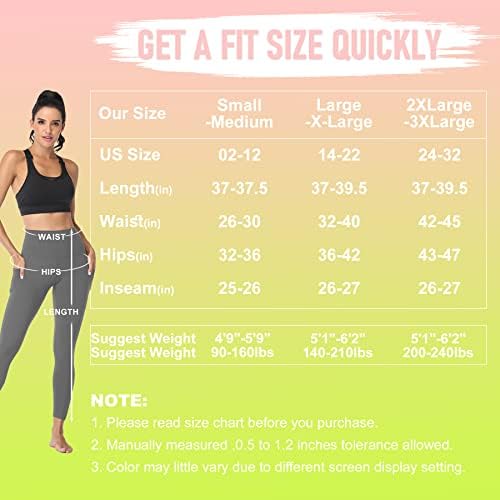 HİGHDAYS 3 Paket Tayt Kadınlar için Cepler ile Yüksek Bel Karın Kontrol Fırçalanmış Astarlı Yoga Pantolon Yoga Egzersiz Koşu