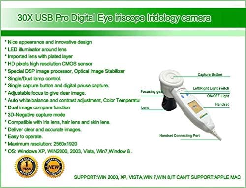 Sıcak 5.0 MP USB Dijital Iriskop Compunter Iridology Kamera + Pro Bilgisayar Analiz Yazılımı İngilizce ve İspanyolca Versiyonu