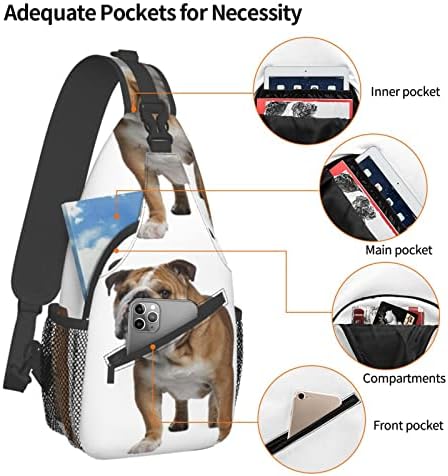 OCELIO İngilizce Bulldog Eğlence Çapraz Çanta, Tek Omuz asma sırt çantası, Seyahat Ve Yürüyüş İçin Uygun Göğüs Çantası Sırt