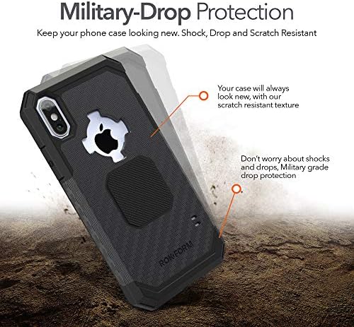 Rokform-Büküm Kilit Montajlı Manyetik iPhone XS Max Kılıf, Askeri Sınıf Sağlam Cep Telefonu Tutucu Serisi (Siyah)
