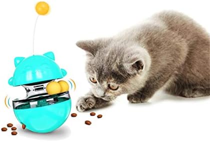 SUJAYU Kedi Tedavi Bulmaca, Kedi Tedavi Dağıtıcı Oyuncak Kedi Tedavi Oyuncak, Tumbler İnteraktif Top Kedi Bulmaca Besleyici,