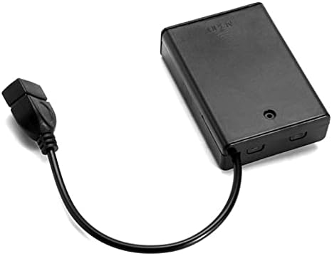 (2'li Paket) 3 Adet AA Pil Tutucu, 3 Adet AA Pil Kutusu Kutu Tutucu 4.5-5V Kapaklı ve Açma/Kapama Düğmeli, USB Kablosu ile
