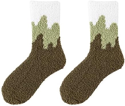 Bayan Bulanık Çorap Terlik Kış Kabarık Kabin Sıcak Yumuşak Mercan Polar Rahat Dalga Baskı Orta Çorap ev çorabı komik çoraplar