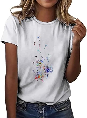 Bluz Tshirt Kadınlar için Sonbahar Yaz 2023 Giyim Moda Kısa Kollu Crewneck Pamuk Grafik Brunch Bluz 3İ 3İ