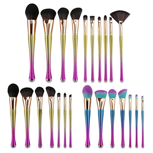 MJCHZS 10 fırça seti vida desen Senfoni plastik saplı 7 Güzellik araçları makyaj fırçaları (Renk: B)