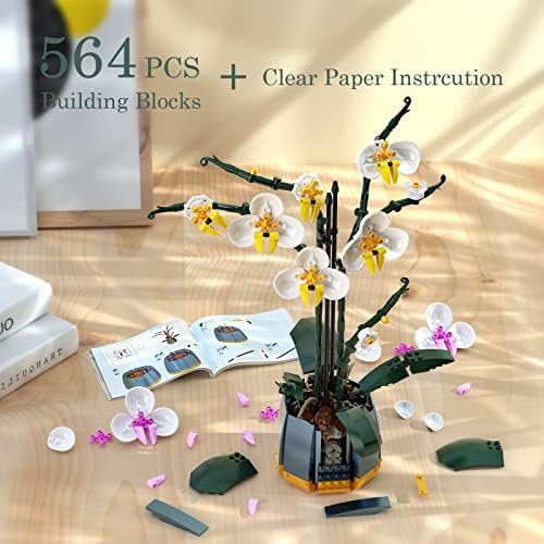 Millionspring Orkide Bitki Yapı Seti, bir Orkide Ekran Parça Ev veya Ofis için, çiçek Yapı Kitleri Kız Arkadaşı için Sevgililer