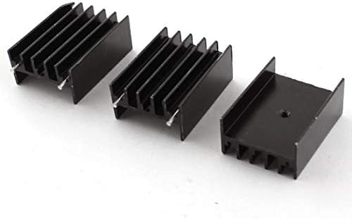 Yeni Lon0167 3 adet 23mm x 16mm x 35mm özellikli siyah alüminyum radyatör güvenilir etkinlik soğutucu soğutma Fin ısı emici