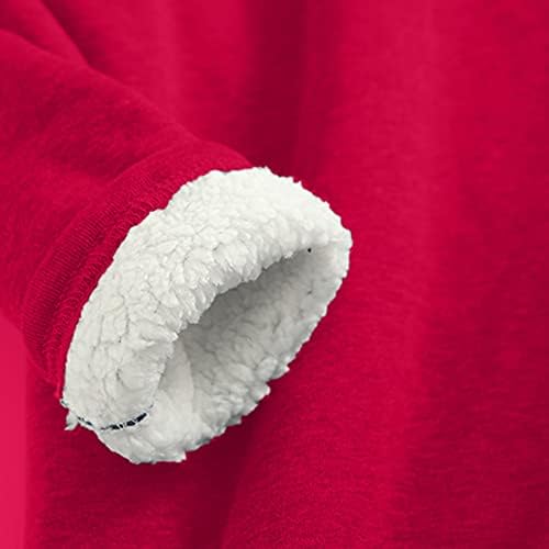 GDJGTA Kadınlar Kalın Polar Kazak Crewneck Kış Yastıklı Kadife Sıcak Iç Çamaşırı Üstleri Tunik Gömlek Artı Boyutu S-5XL