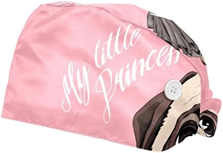 Prenses Kız Sarı çalışma kapağı Düğmeleri ve Ter Bandı Ayarlanabilir Kravat Geri Kabarık Şapkalar Kadın Erkek
