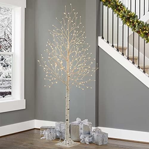 SAHTE huş Ağacı 7 ' LED çok tatil Noel esnek dalları 280 LED ışıkları W/zamanlayıcı