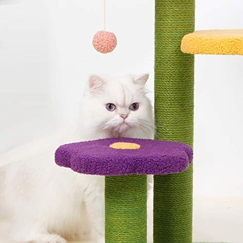 SENNAUX Kedi Ağacı Kulesi Kedi tırmalama sütunu Sisal tırmalama sütunu ile Kedi Aktivite Ağacı Kedi Tırmanma Aktivitesi Çiçek