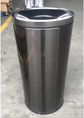 BDHXWCN Yuvarlak Paslanmaz Çelik Çöp Çöp Tenekesi Kapaksız Büyük Kapasiteli Ayaklı Çöp Tenekesi Alışveriş Sineması için İç