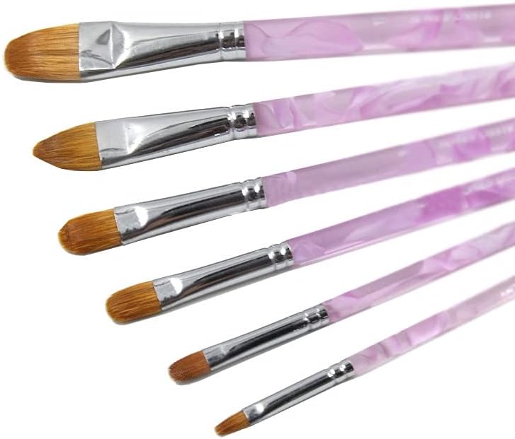 TBGFPO Mor Kısa Atış Karıştırma Su Boya Fırçası Seti Kahverengi Saç Suluboya 6 Parça Sanatçı Yağlı boya Fırçaları (Renk :