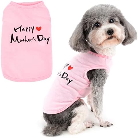 Ranphy Köpek Gömlek Giysileri Mutlu anneler Günü ile Mutlu babalar Günü Mektuplar Baskı Küçük Köpek için Erkek Kız Pet Sevimli