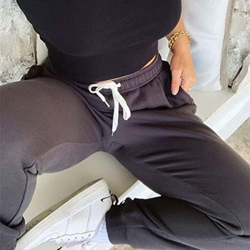 Kadın Casual Baggy Sweatpants Artı Boyutu pamuk büzme ipi Yoga Pantolon Cinch Alt Joggers Giyim