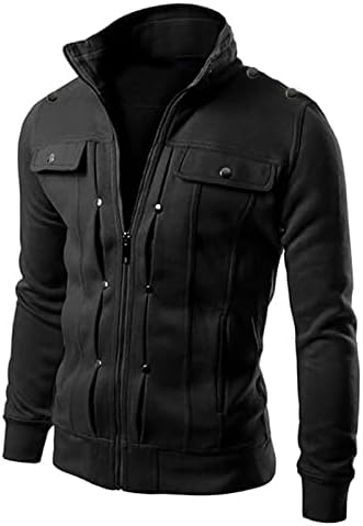 DSODAN erkek Sonbahar kışlık ceketler Zip Up Hafif Slim Fit Tasarlanmış Standı Yaka Tişörtü Spor Hırka Ceket