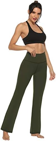 AFİTNE kadın Bootcut Yoga cepli pantolon, Yüksek Bel Egzersiz Bootleg Yoga Pantolon Karın Kontrol 4 Yollu Streç pantolon