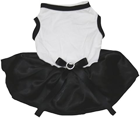 Petitebella Köpek Giysileri Köpek Elbise Düz Beyaz Üst Siyah Tutu (Küçük)