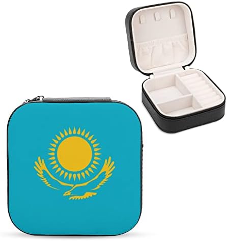 Kazakistan Bayrağı kadın Premium Seyahat Küçük Mücevher kolye kutusu Yüzük Depolama Organizatör Mini Vitrin