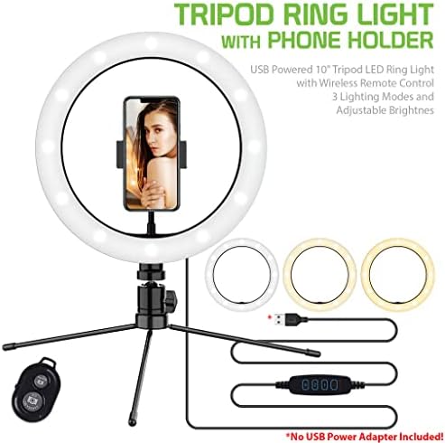 Parlak Selfie Halkası Üç renkli ışık Samsung SM-G530F'NİZLE Uyumlu Canlı Akış/Makyaj/YouTube/TikTok/Video/Çekim için Uzaktan