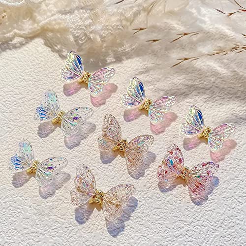 3D tırnak mücevheri Akıllı Kelebek Manikür Kelebek Takı Tek Renkli Kelebek Takı tırnak mücevheri seti DIY Zanaat Tırnak Malzemeleri