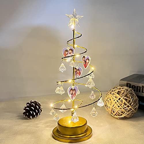 Kişiselleştirilmiş fotoğraf Noel ağacı gece ışıkları, özel ad kristal ışıklar Noel süslemeleri özel bayanlar aile Noel partisi