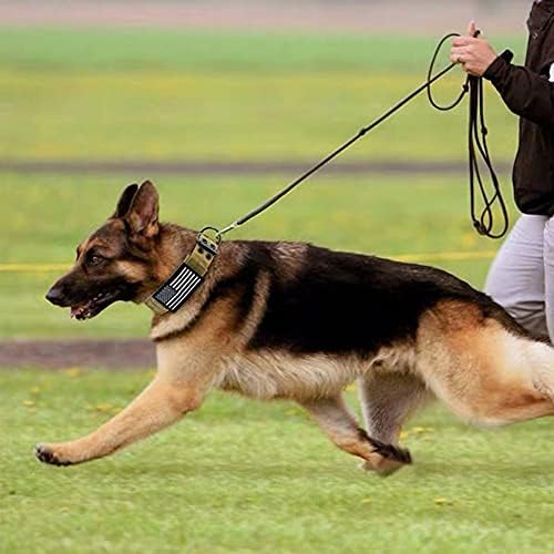 FEimaX Taktik köpek Tasması, Orta ve Büyük Köpekler için Ağır Hizmet Tipi Metal Toka ve D Halkalı Ayarlanabilir Ordu Sınıfı