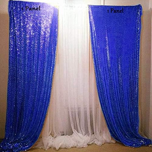 LQIAO Pullu Zemin Perde Paneli 2x8FT-Royal Mavi, Pullu Fotoğraf Backdrop Perde için Parti / Ev perde dekorasyonu 1 adet,