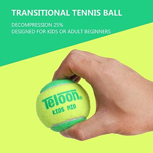 Teloon Çocuk Tenis Topları 12/18 Paket Sıkıştırma Sahne Tenis Topu Yeni Başlayanlar için Çocuklar Eğitim Pratik Çocuklar