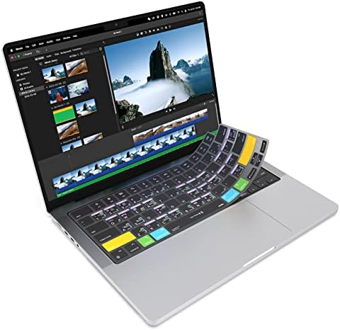 JCPal iMovie Kısayol Kılavuzu Klavye Kapağı için 2021/2023 M1 / M2 Apple MacBook Pro 14 inç ve MacBook Pro 16 inç, 2022 M2