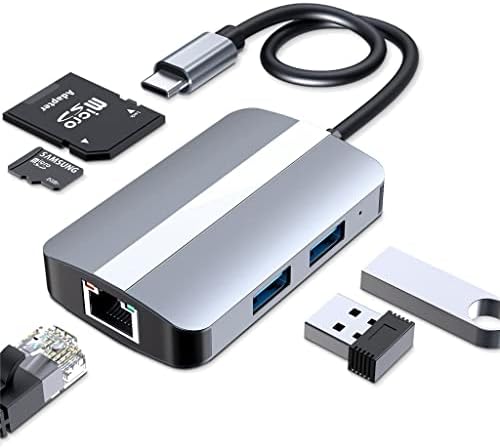ZHUHW USB C Hub Adaptörü 5 in 1 Usb3.0 Hub Tipi-C için RJ45 Ağ Kartı Splitter ile 100 mb/s Bağlantı Noktası TF SD