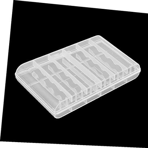 X-DREE Şeffaf Beyaz Plastik Pil saklama kutusu 6 x AA/8 x AAA Piller için(6 x AA / 8 x AAA piller için şeffaf beyaz plastik