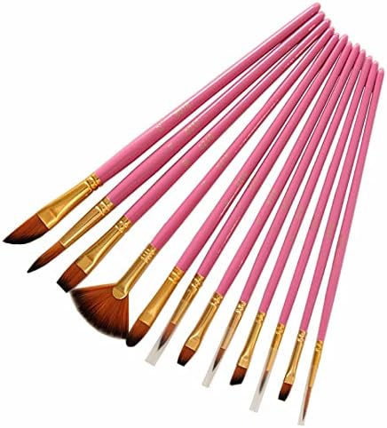 12 Adet Naylon Saç Suluboya Fırçalar Set Çeşitli Tarzı Kısa Çubuk Yağ Akrilik Boyama Kalem Sanat Malzemeleri