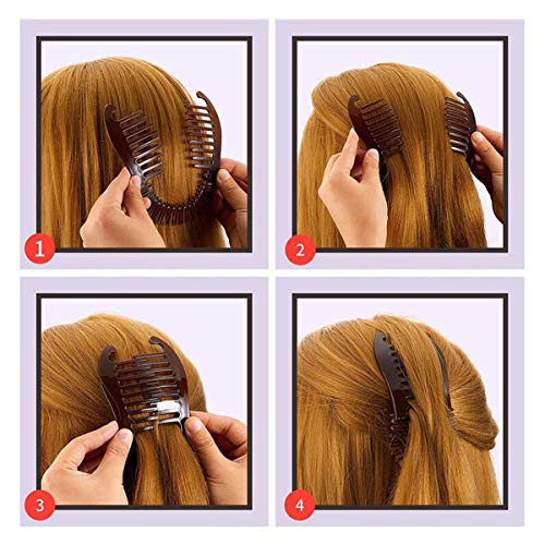 Numblartd 3 Adet Plastik Birbirine Muz Klip Combs-İki Taraf Saç Combs Uzatılmış At Kuyruğu Saç Kattığı Saç Aksesuarları Kadınlar