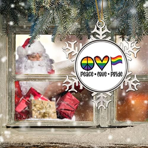 Barış Aşk Gurur Gökkuşağı Bayrağı Noel Süsler Lezbiyen Gurur LGBTQ Gökkuşağı Desteği Komik noel asılı dekorlar Eşcinsel Gurur