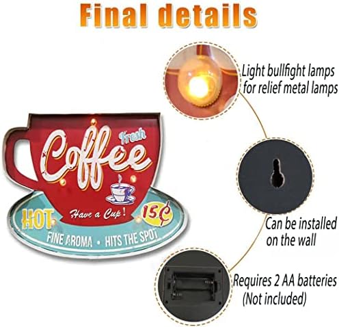 Uzaktan Kumanda Kahve Işareti, Kahve Işaretleri Kahve Bar, Sıcak Kakao Işareti, Vintage Kahve Bar Duvar Dekoru, Asılı Light