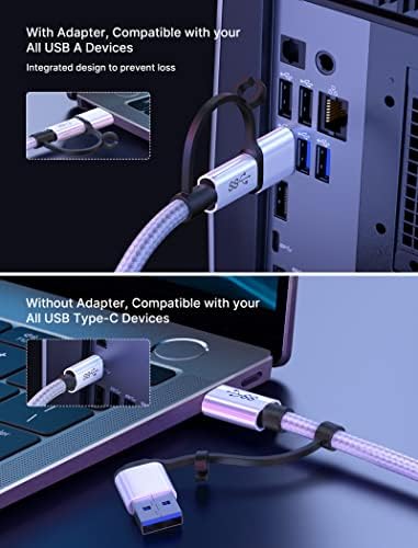 JSAUX 2'si 1 Arada Bağlantı Kablosu 16 FT Meta/Oculus Quest 2 Aksesuarları ve PC/Steam VR ile Uyumlu, USB 3.0 Yüksek Hızlı