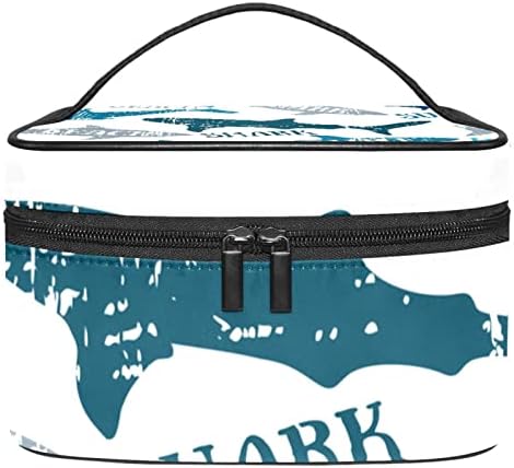 Plaj Köpekbalığı Makyaj Çantası Seyahat Makyaj Çantası Kadınlar için Kozmetik Çantası makyaj çantası saklama çantası
